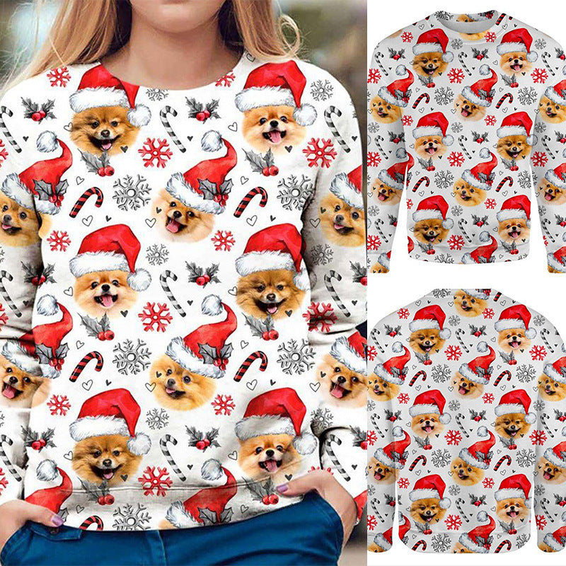 Women's Top Christmas Printed Round Neck T-shirt