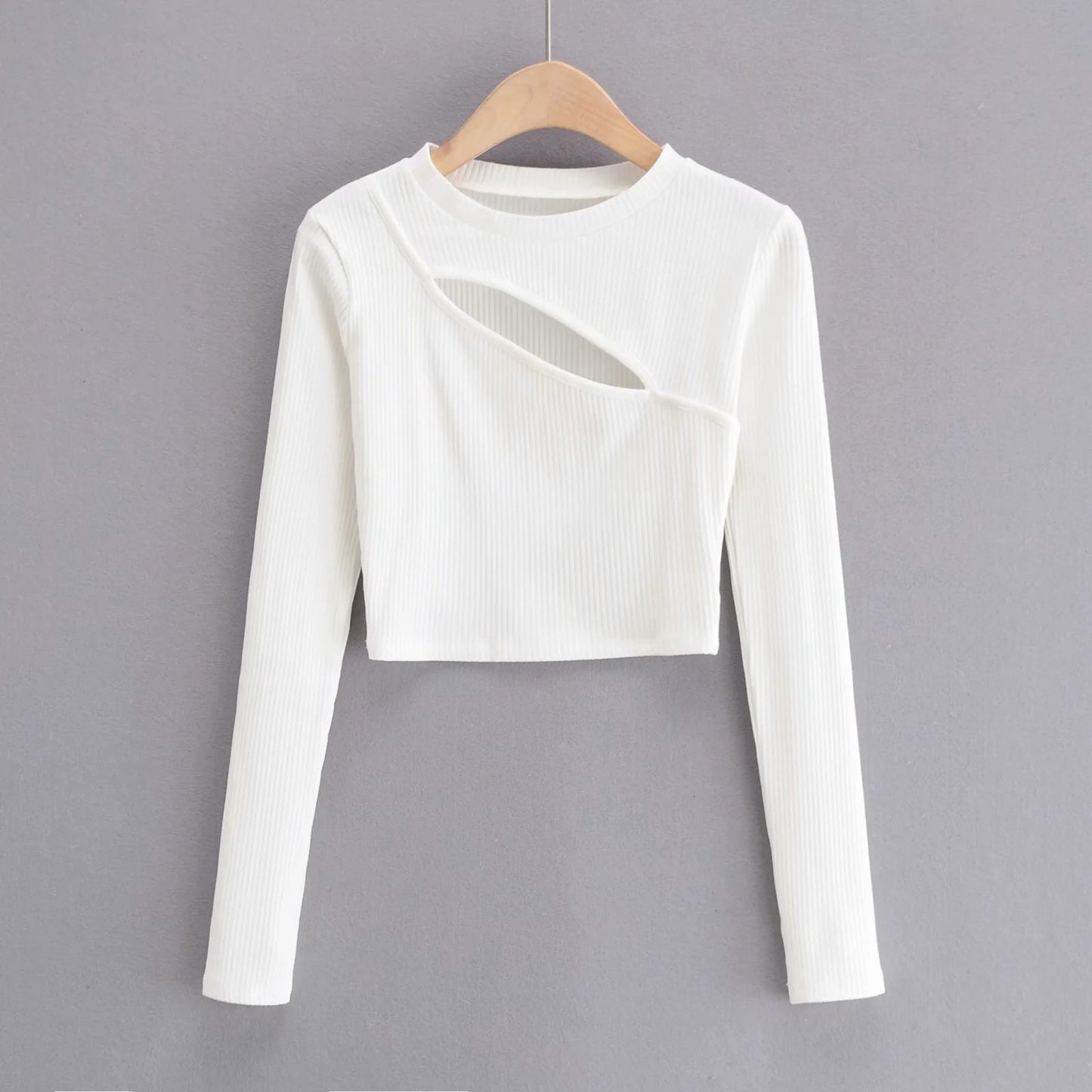 Aproms-Women Ribbed Knit Long Sleeve T-Shirt