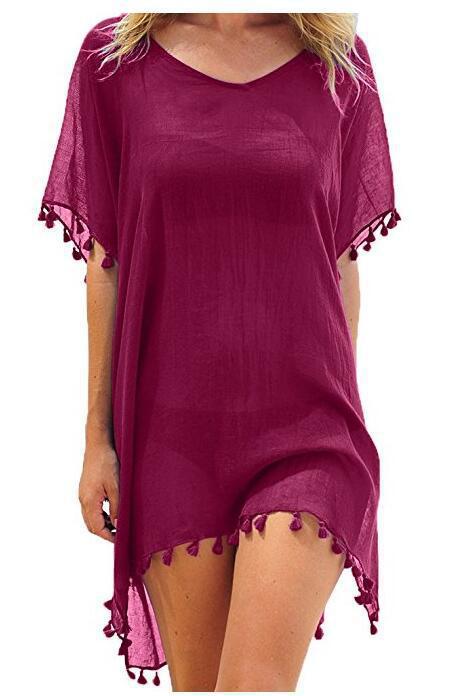 Women Blouses Loose Chiffon Dress Summer Beach