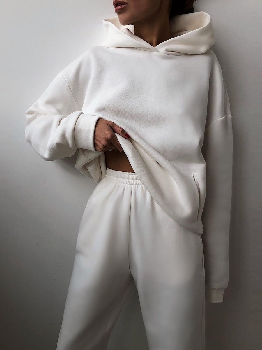 Women's Casual Hooded Sweater Two-piece Suit Hoodie