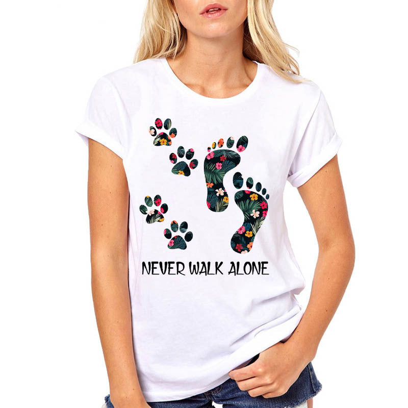 Cute Feet Dog Paw Short Sleeve T-shirt