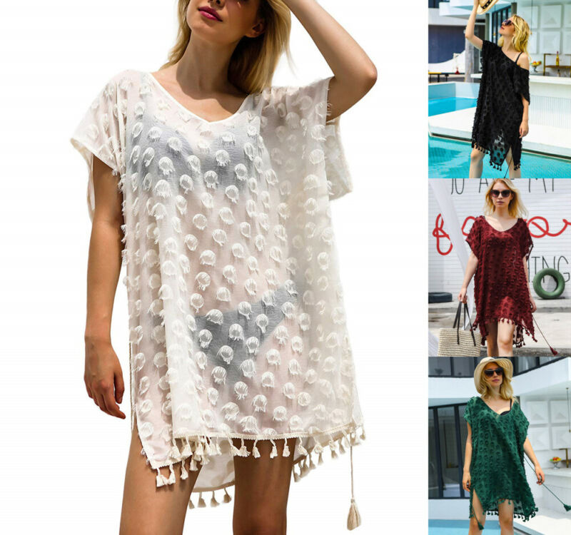 Women's Chiffon Fringe Beach Blouse