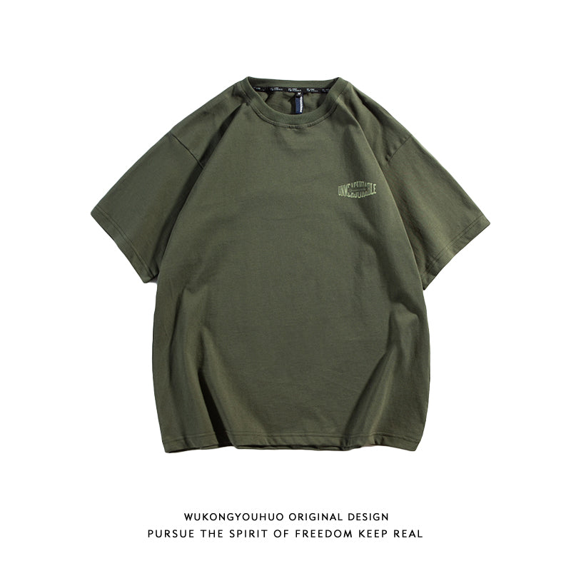 Tide Brand Retro Simple Letter Printing Loose Wild Casual