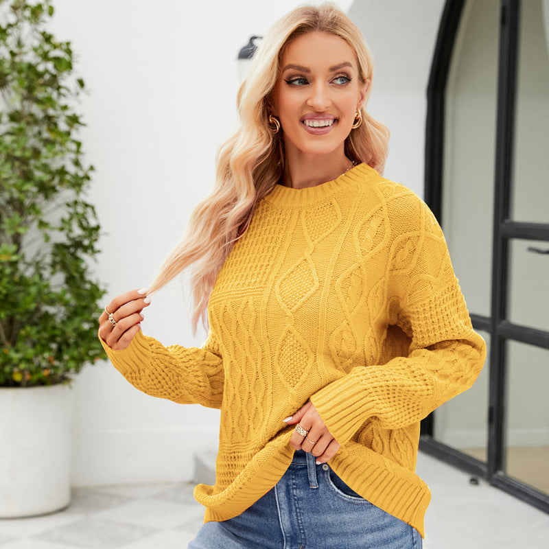 Casual Round-neck Pullover Sweater Fall Winter