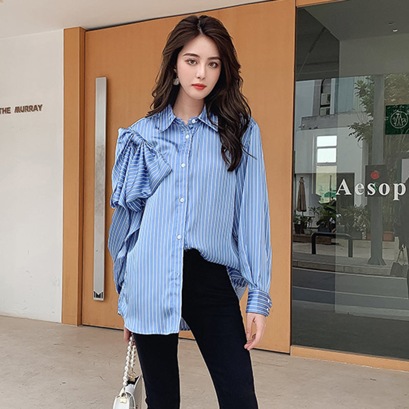 Korean Bowknot Patchwork Blouses