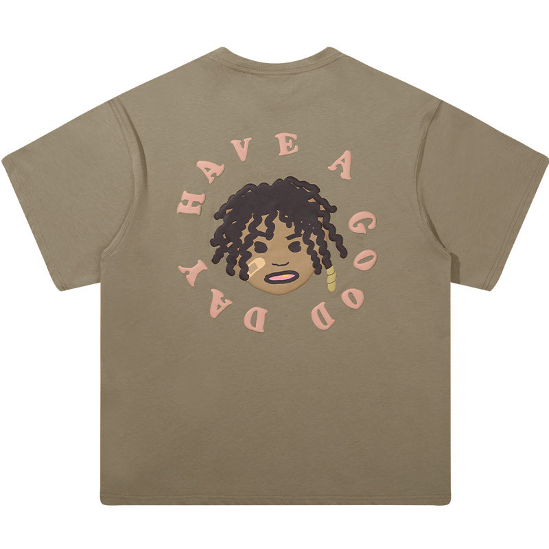 Foam Loose Casual Short-sleeved T-shirt