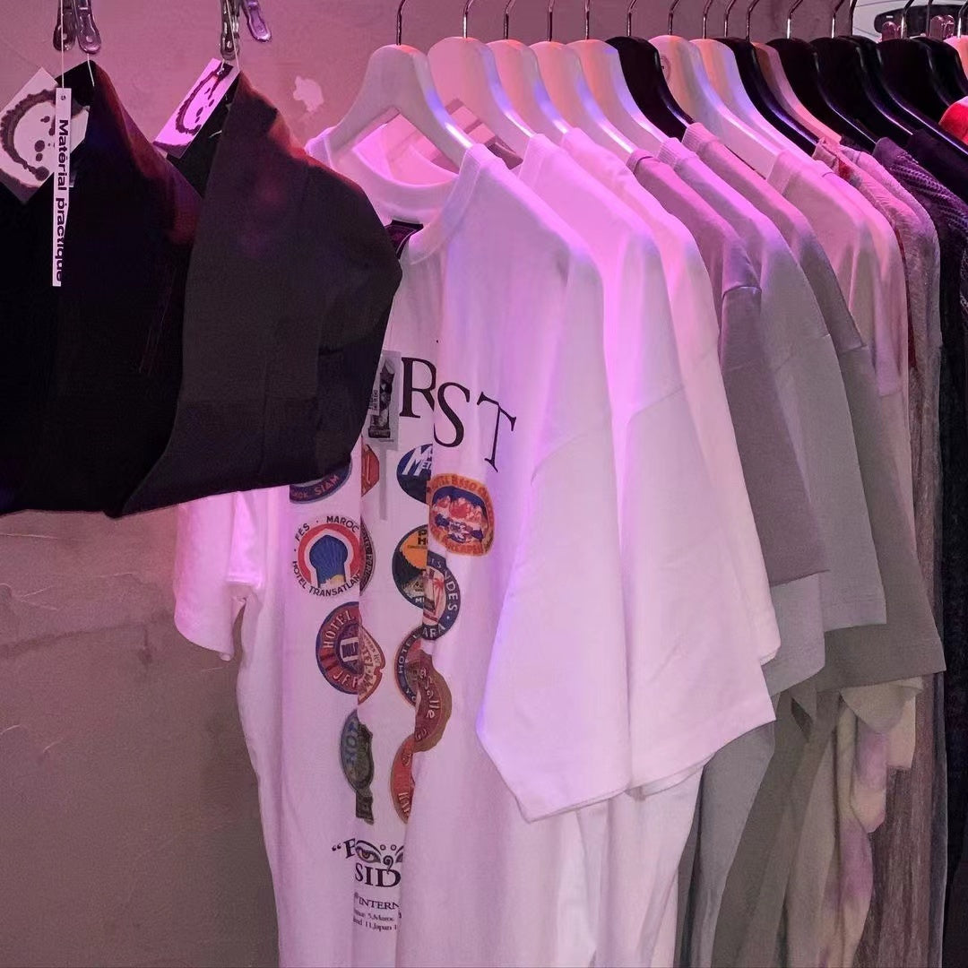 Micro-label Drop Shoulder Short-sleeved T-shirt