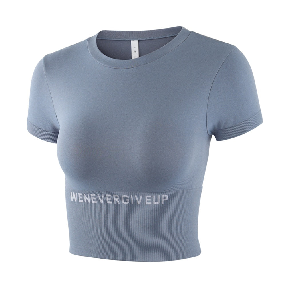 Short Sleeve Gym Top Sports Shirt Women Yoga Top Fitness