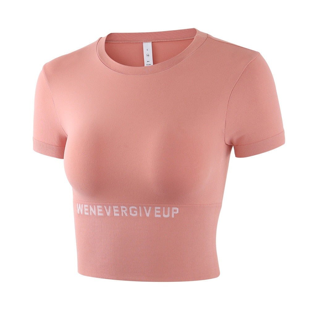 Short Sleeve Gym Top Sports Shirt Women Yoga Top Fitness