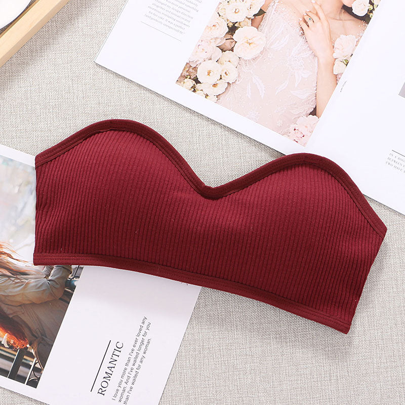 Strapless Women Tube Top Sexy Cropped Chest Invisible Bra