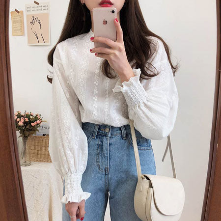 New Spring Vintage Cotton Shirt Female Oversize Womens Long Sleeve Girls Blouse Summer Plus Size Women Blouses Femme Blusas