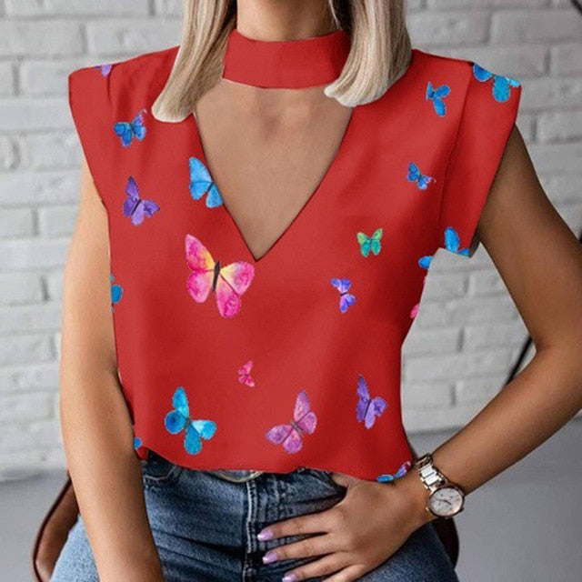 Print Blouse Shirt Women Fashion Womens Tops And Blouses Woman Female Spring Summer Clothe Top Tee Shirts Plus Size Clothing 3XL