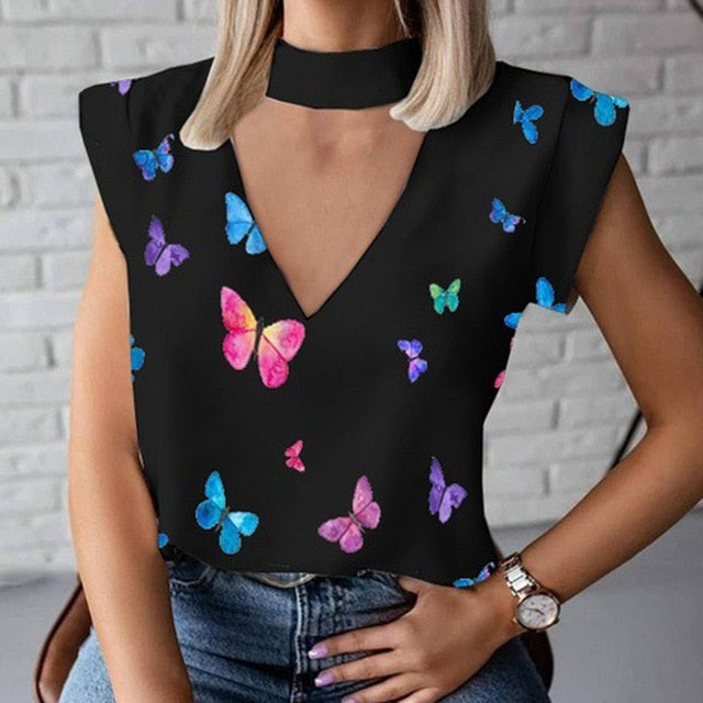 Print Blouse Shirt Women Fashion Womens Tops And Blouses Woman Female Spring Summer Clothe Top Tee Shirts Plus Size Clothing 3XL