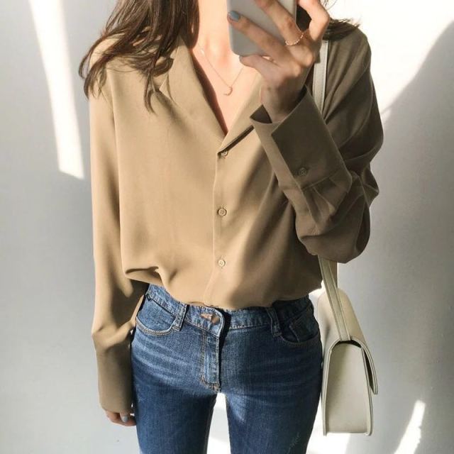 Long Sleeve White Blouse Blouse Women Blusas