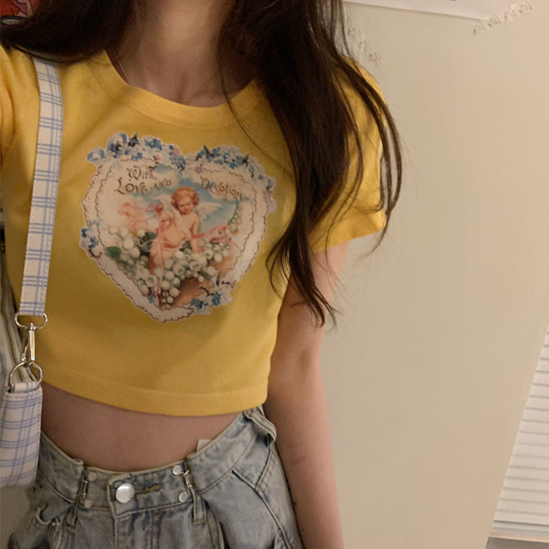 Summer Korean Short Women's Short Sleeve T-Shirt Women's Slim Fit