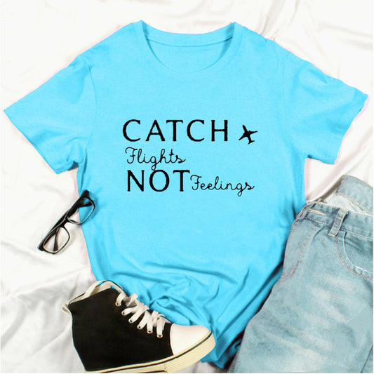 Letter Print Casual Short-sleeved T-shirt