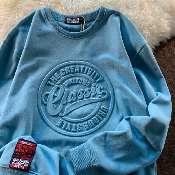 Scale Sweater Concave-convex Round Neck Fashion Style