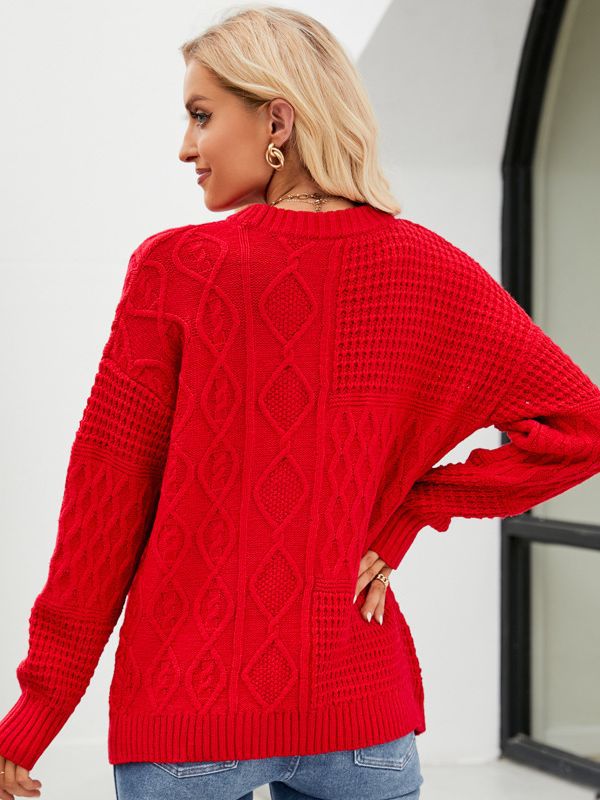 Casual Round-neck Pullover Sweater Fall Winter