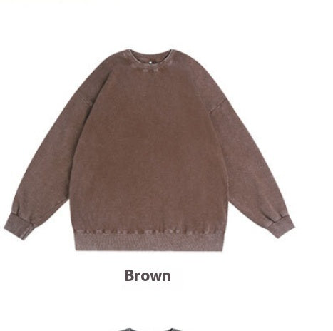 Round Neck Sweater Women's Worn Looking Washed-out