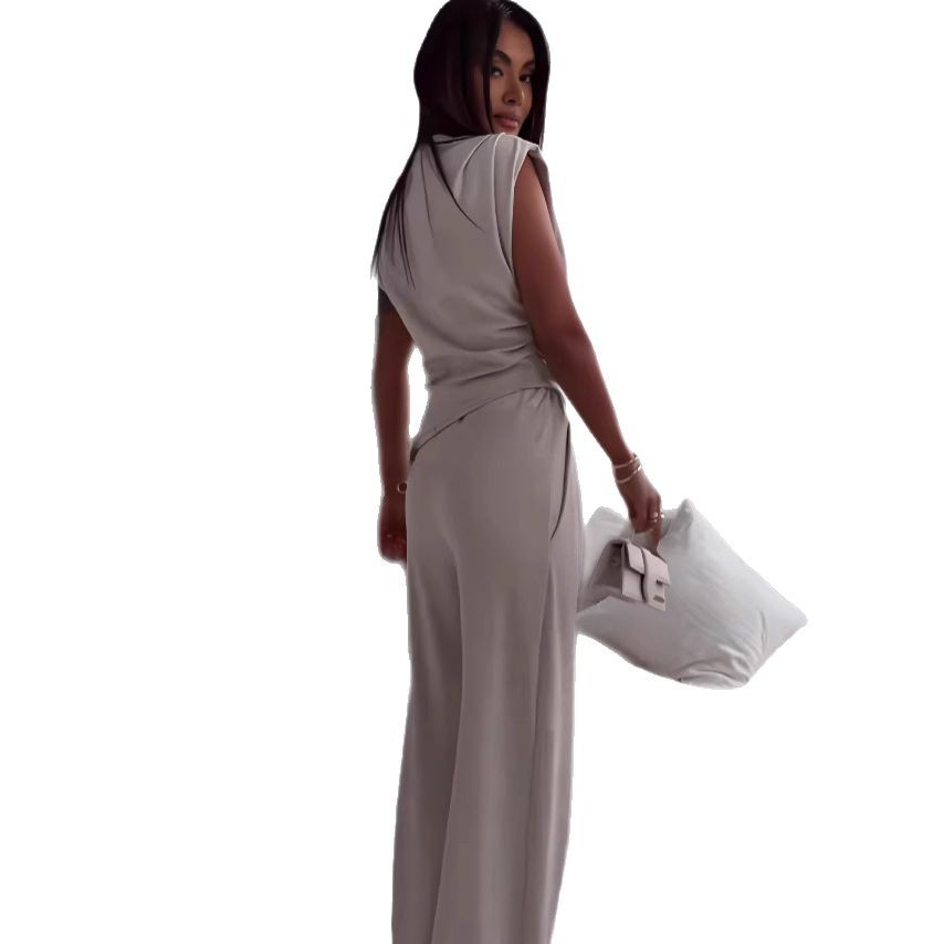 Women's Sleeveless Suit Fashion Slim Irregular Split Top