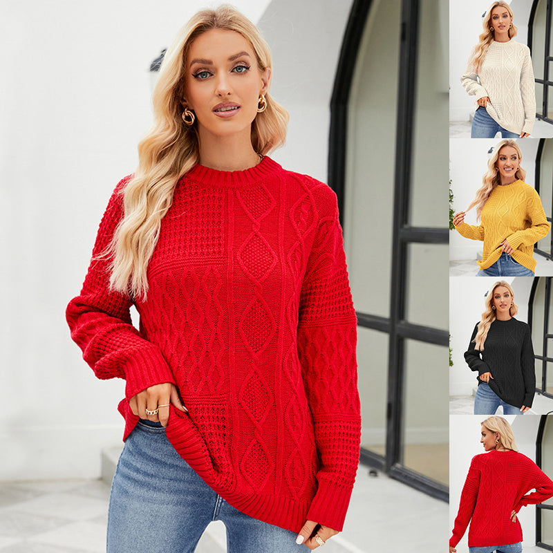 Casual Round-neck Pullover Sweater Fall Winter
