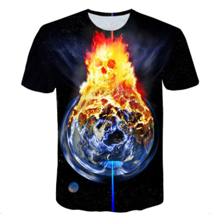 Flame Skull T-Shirt Short Sleeve