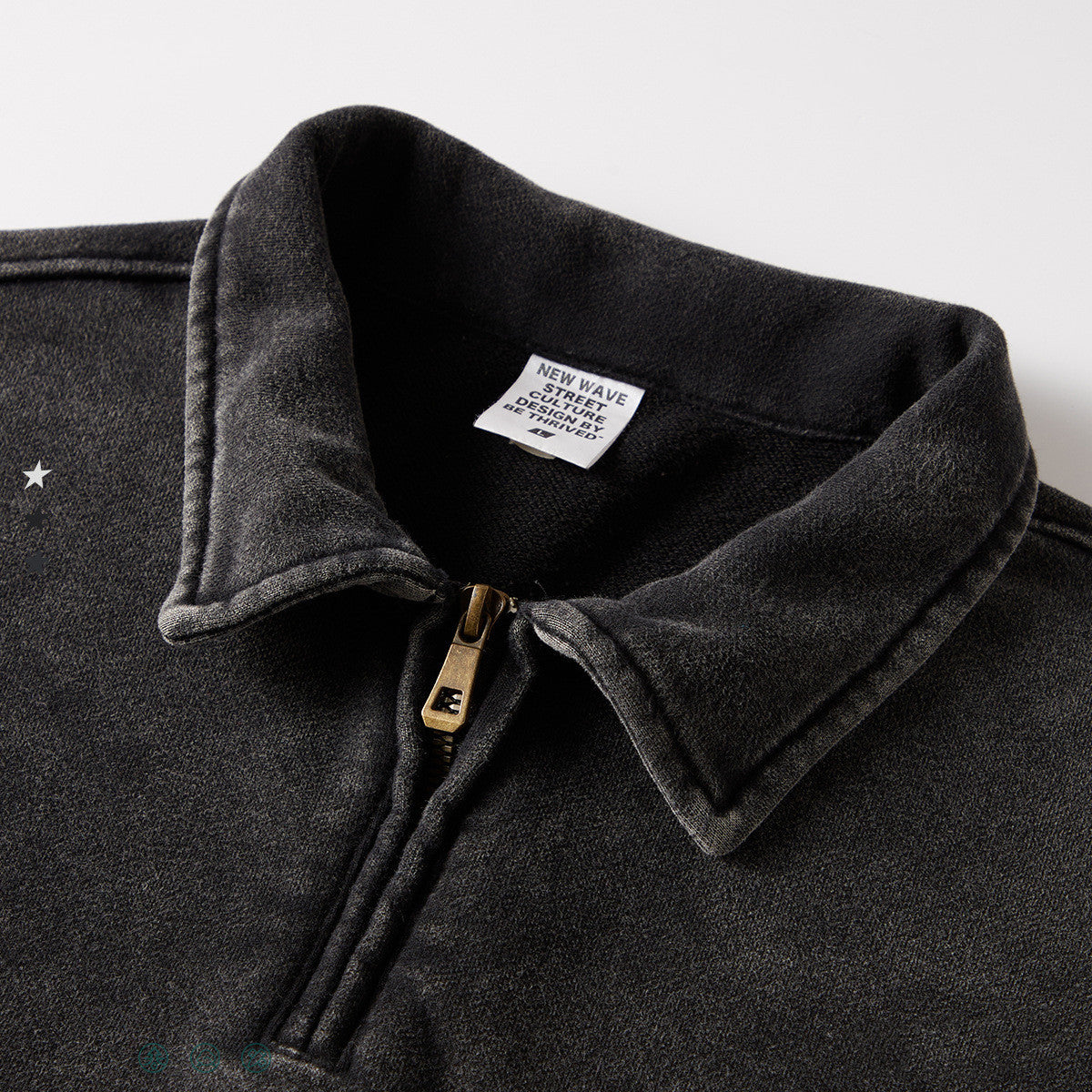 Vintage Washable Lapel Half Zip Short Sweater For Women