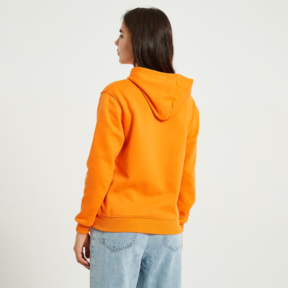 Non-Fleece Solid Color Hooded Pullover Sweater