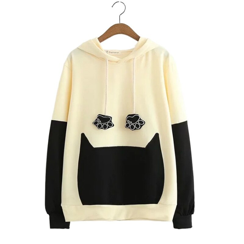 Hooded long-sleeved soft girl sweater