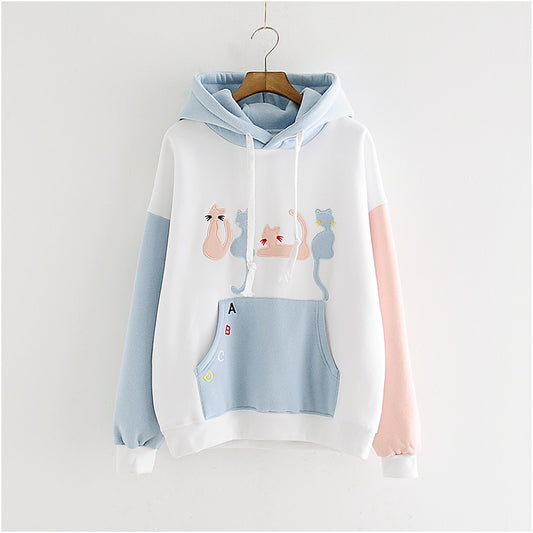 Women's hooded pullover sweater