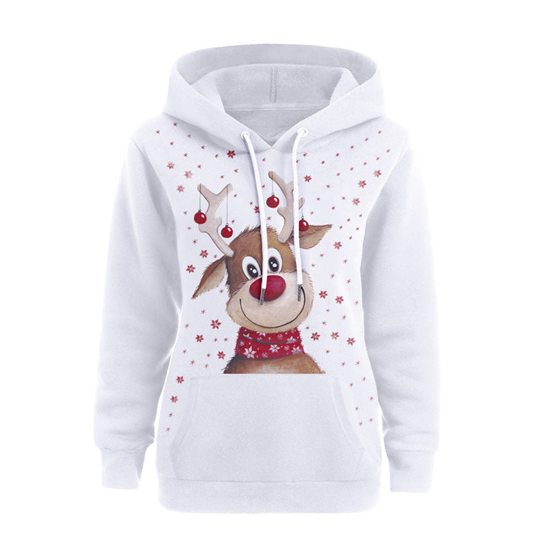 Women's Christmas Printed Long Sleeve Hoodie