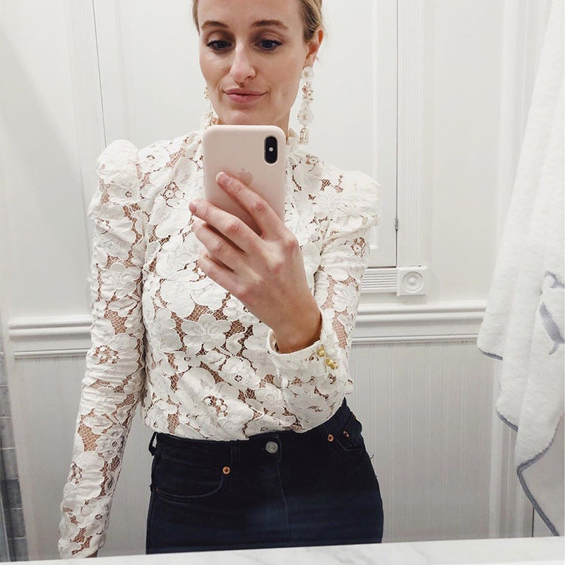 Cutout lace blouse