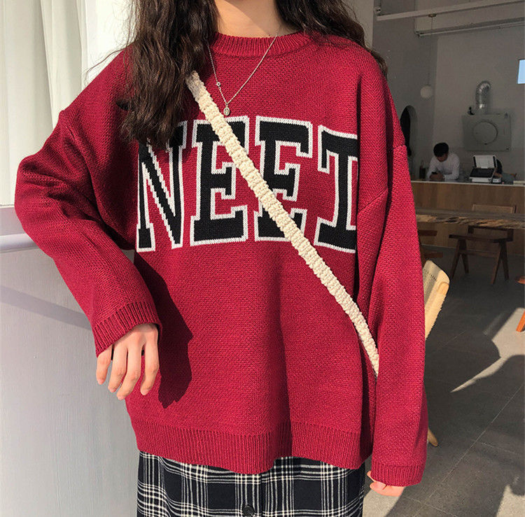 Sweater Girl Student Sweet Round Neck Top