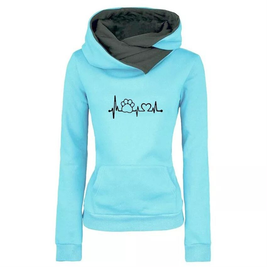 European and American Lapel Embroidered Hooded Sweater