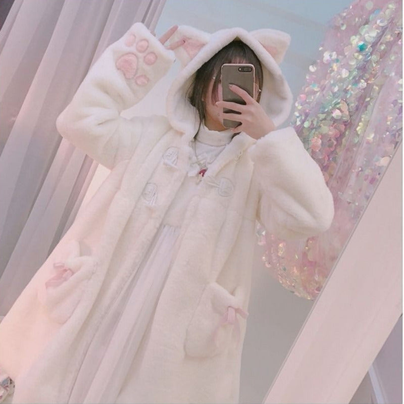 Plush coat thickened plus fleece coat women's clothing