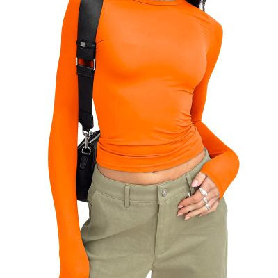 Women's Clothing Fashion Slim Long-sleeved Pullovers Tops