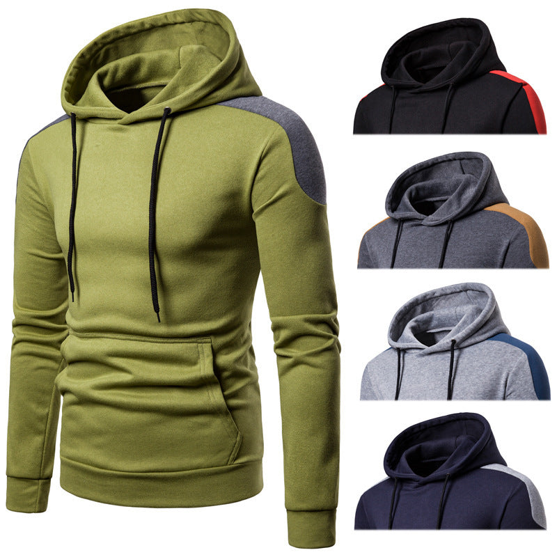 Matching color hoodie with a thick hood