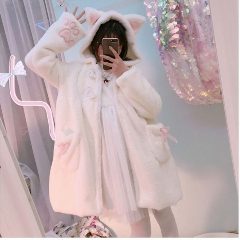 Plush coat thickened plus fleece coat women's clothing