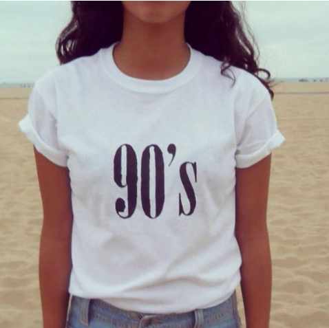 90's T-shirts for men and women, European and American English