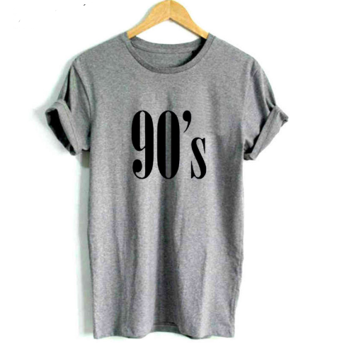 90's T-shirts for men and women, European and American English