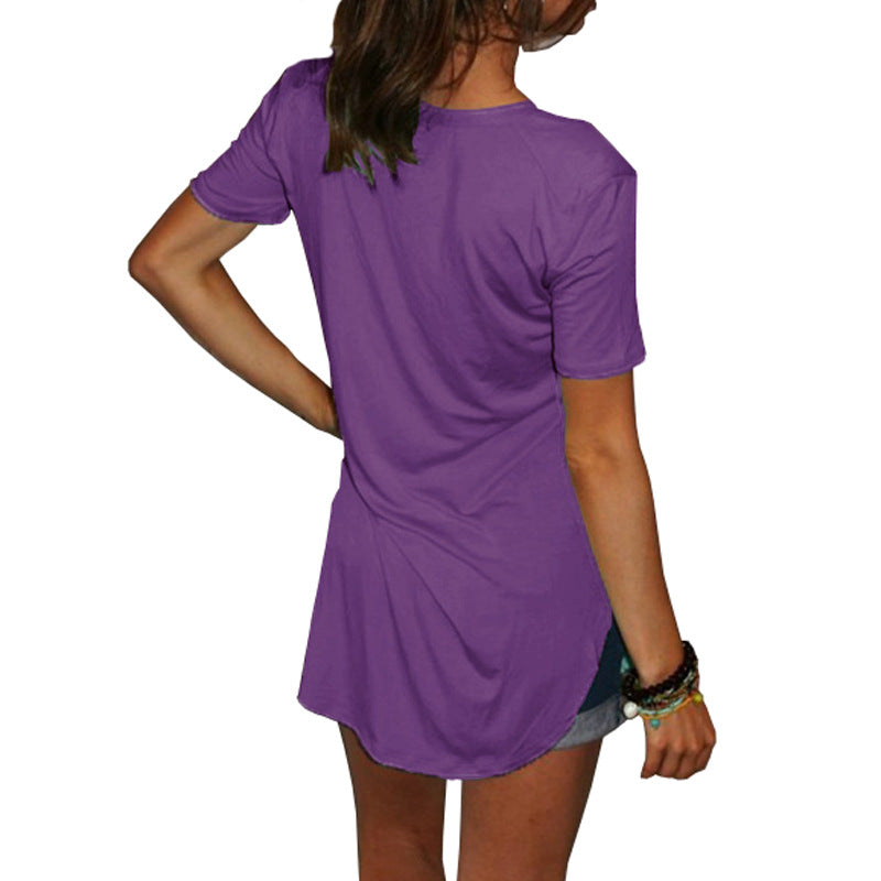 V-neck short-sleeved T-shirt women