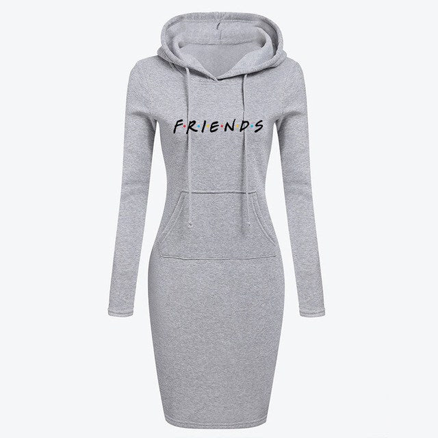 Autumn Winter Women Hoodies Sweatshirts Long-sleeved Dress