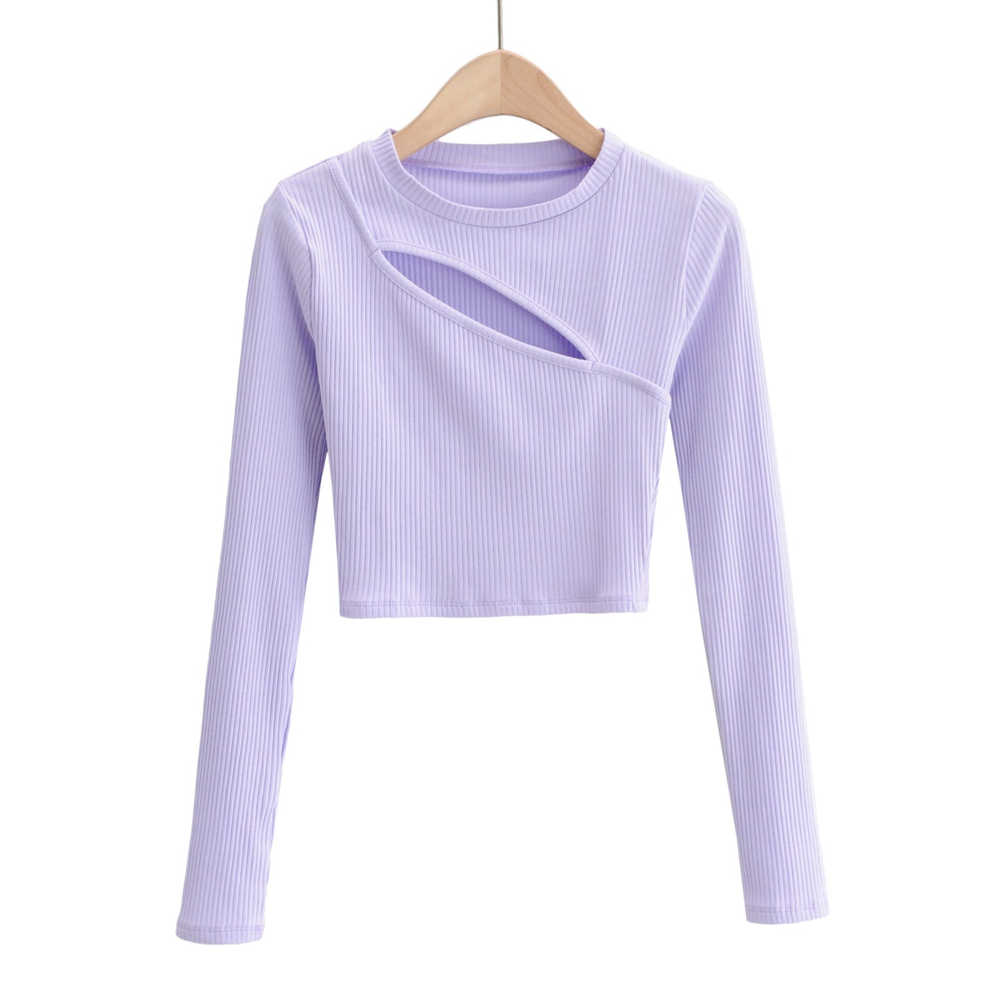 Aproms-Women Ribbed Knit Long Sleeve T-Shirt