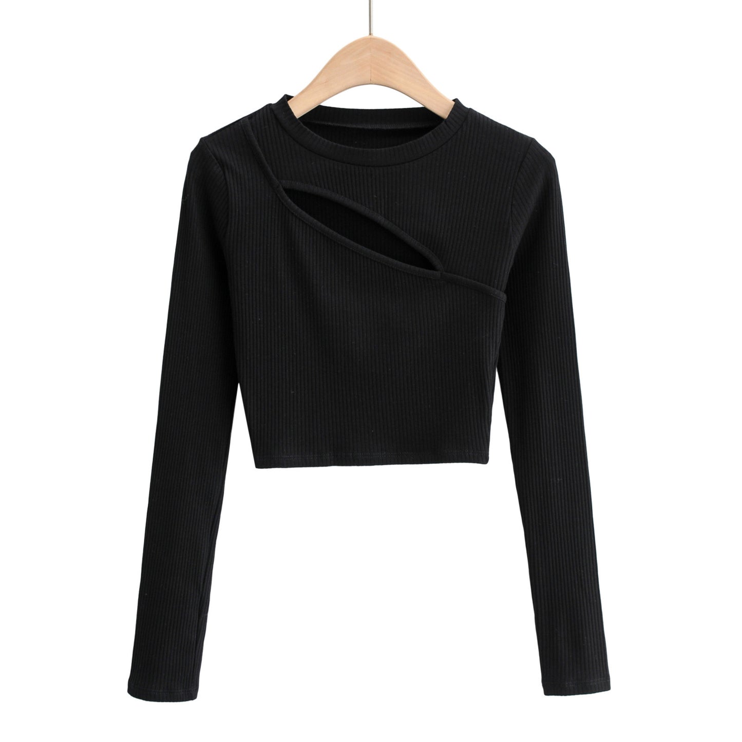 Aproms-Women Ribbed Knit Long Sleeve T-Shirt