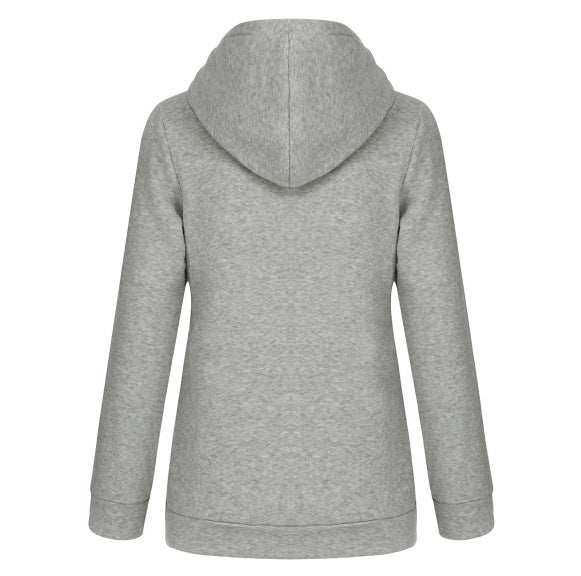 Loose Print Hooded Long Sleeve Sweatshirt