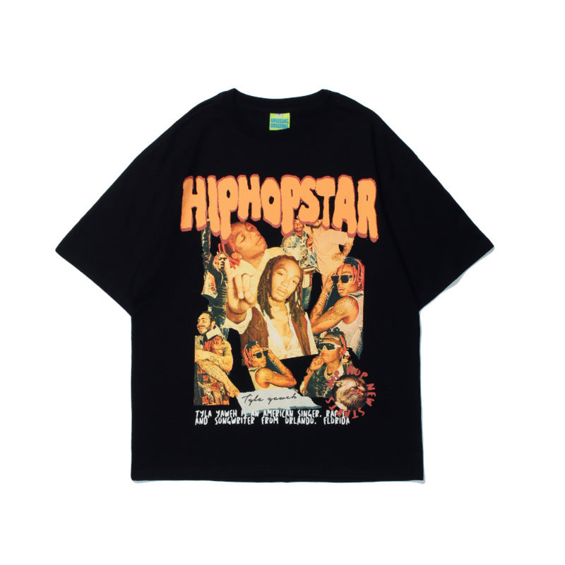 Short-Sleeved Net Red Ins European And American Printed T-Shirt Half Sleeve