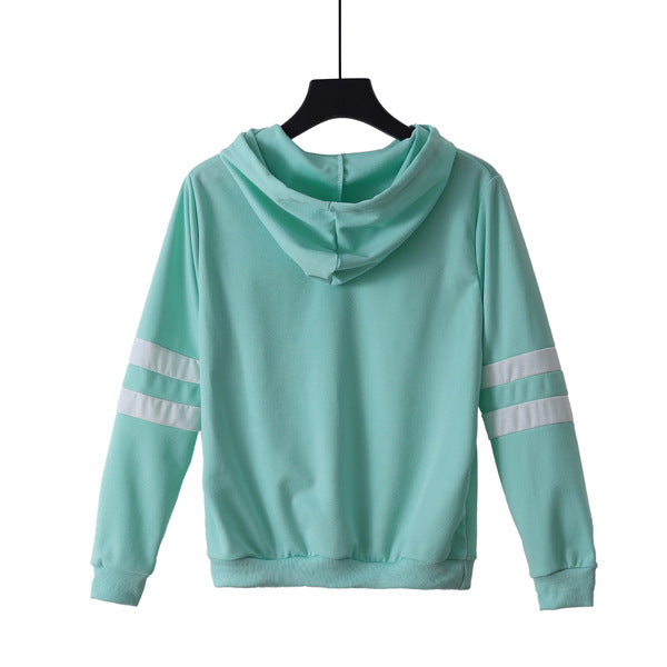 Two Bars Planet Print Hooded Sweatshirt