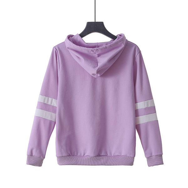 Two Bars Planet Print Hooded Sweatshirt