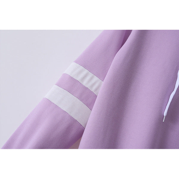 Two Bars Planet Print Hooded Sweatshirt