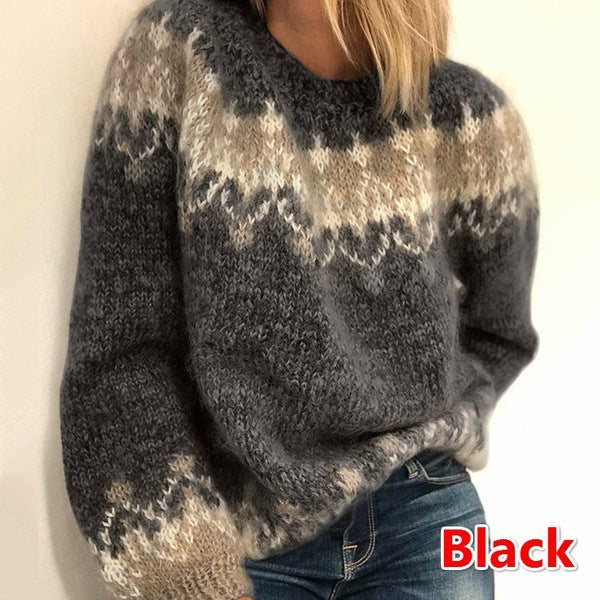 Casual Pullover Jacquard Sweater Autumn And Winter Fashion